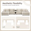 YOOCOZZ Corduroy Sectional Sofa with Bluetooth Speakers, Charging Ports, Hidden Storage, Cup Holders, and Movable Ottoman - Cream - 4 of 4