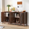 4-Door Storage Cabinet Sideboard Wood Buffet Accent Cabinet Entryway Floor Cabinet, Walnut-ModernLuxe - 3 of 4