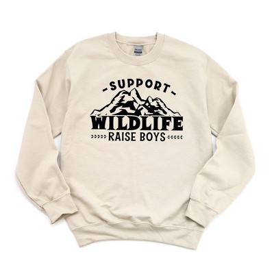 Simply Sage Market Women's Graphic Sweatshirt Support Wildlife Raise Boys