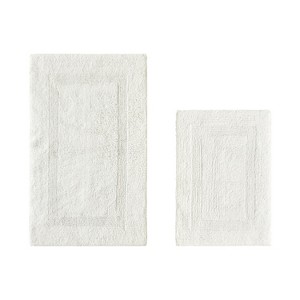 Lux Premium 100% Cotton Tufted Solid Reversible 2 PC Bath Rug Set – Ultra-Soft, Water-Absorbent, Durable, Machine Washable Bathroom Rug - 1 of 4