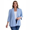Womens Coolmee Plus Size Cardigan Casual Sleeve Ruched Open Front Cardigans Tops - 2 of 4