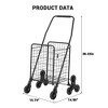 Folding Shopping Cart, 110 LB Capacity, Collapsible Grocery Cart with 22 gal Basket & Wheels, Lightweight Portable Shopping Trolley for Groceries - 2 of 4