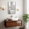 Basicwise Plastic Medicine Cabinet with Beveled Mirror Door, Round Metal Frame, Surface or Recessed Mount, Wall Vanity Cabinet W/ 2 Adjustable Shelves - 2 of 4