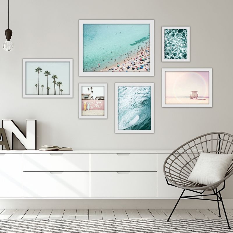 Americanflat Coastal Landscape (Set Of 6) Framed Prints Gallery Wall Art Set Simple Beach Photography By Sisi And Seb, 1 of 7
