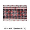 Unique Bargains Christmas Place Mats Snowflake Plaid Flax Black Red White 11.8"x17.7" 2 Pcs - 3 of 4