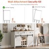 COZONY  Farmhouse Buffet Cabinet with Sliding Barn Door, 3 Drawers and Wine Rack, Adjustable Shelves for Dining Room, Kitchen, Living Room - 3 of 4
