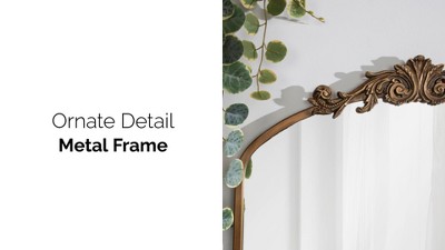  Kate and Laurel Arendahl Traditional Arch Mirror, 19 x 30.75,  Gold, Baroque Inspired Wall Decor : Everything Else