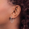 Black Bow Jewelry 2mm, Twisted 14k White Gold Round Hoop Earrings, 25mm (1 Inch) - 3 of 4