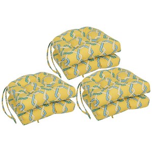 Blazing Needles, 16-inch Spun Polyester Outdoor U-shaped Tufted Chair Cushions (Set of 6) - 1 of 1