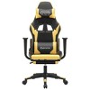vidaXL Black & Gold Faux Leather Massage Gaming Chair with Footrest, Adjustable Backrest and Swivel Design, Sturdy and Stylish Comfort for Gamers - 4 of 4