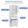 Tall Bathroom Storage Cabinet, Toilet Paper Towels Storage Cabinet, Free Standing Bathroom Organizer, With Tilting Laundry Basket - 2 of 4