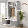 Aghana Digitals White Entryway Hall Tree with Storage Bench, 6-Hook Coat Rack, Top Shelf & Cabinet - 3 of 4
