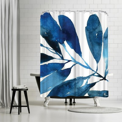 Americanflat Sapphire Stems I by Pi Creative Art Shower Curtains