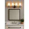 Sunset Lighting Qairo 4-Light Vanity, Frosted Seeded Glass, Provincial Bronze Finish - 3 of 4