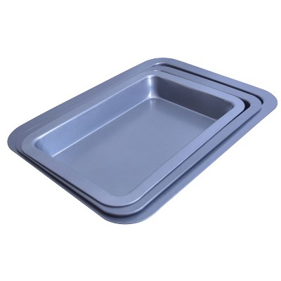 EuroHome 3-Piece Non-Stick Roaster Set in Silver