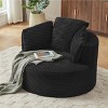 Modern Large Corduroy Bean Bag Chair for Adults, Round Armchair with Cushioned Backrest, Soft Lounge Seating for Living Room, Apartment – Koiai - 3 of 4