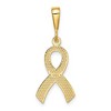 Black Bow Jewelry 14k Yellow Gold Polished and Satin Awareness Ribbon Pendant - 3 of 4
