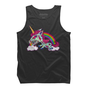 Men's Design By Humans Zombie Rainbow Unicorn By Dzuu Tank Top - 1 of 3