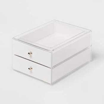mDesign Plastic Jewelry Box, 4 Removable Storage Organizer Trays
