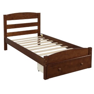Bella Depot  79.5''L Platform Twin Bed Frame with Storage Drawer - 1 of 4