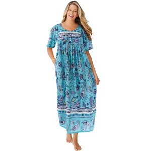 Only Necessities Women's Plus Size Bib Front Lounger - 1 of 4