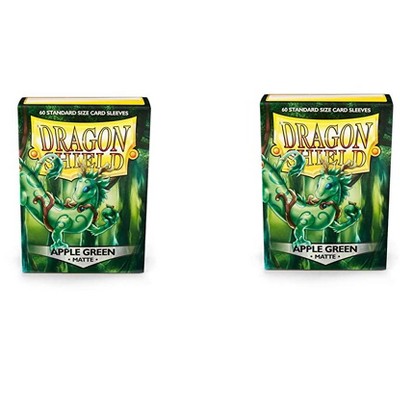 Dragon Shield 2 Packs Dragon Shield Matte 60 ct Apple Green Standard Size Card Sleeves Individual Pack