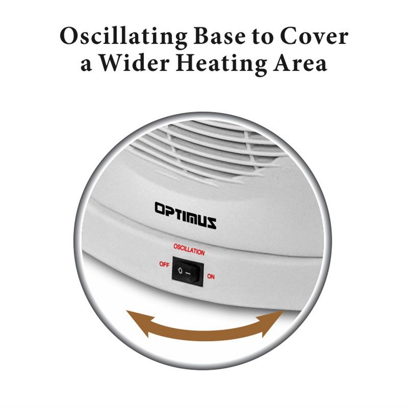 Portable Oscillating Fan Heater with Thermostat, 3 of 7