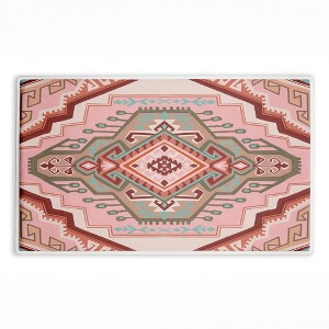 Stupell Industries Terracotta Dreams Pink Boho Printed Plush Bath Mat And Bath Rug, Design By Corinne Lent, 18"X30" - 1 of 4