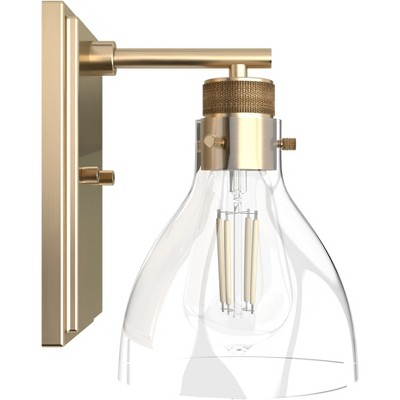 Van Nuys 6" Gold Industrial Outdoor Wall Sconce