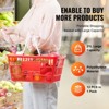 VEVOR Shopping Basket, Set of 12, 21L Durable Plastic Grocery Basket with Handle and Stand, 16.5 x 11.8 x 8.27 inch Portable Shop Basket Bulk, Red - 3 of 4