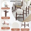 5 PCS Bar Height Dining Set with 4 Upholstered Bar Stool&Faux Marble Table, Counter Height Dining Set Bistro Dining Set, Mid-century Modern-ModernLuxe - 3 of 4
