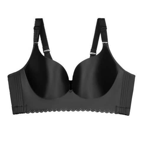 Agnes Orinda Women's Plus Size Seamless U Back Adjustable Strap Wirefree  Everyday Bralettes Black 48d : Target