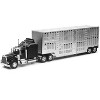 Kenworth W900 Truck Black with Pot Belly Livestock Chrome "Long Haul Truckers" Series 1/32 Diecast Model by New Ray - 2 of 4