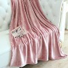 Aoibox Cozy Lightweight Thick Flannel Fleece Throw Blanket for All Seasons, Perfect for Women, Men and Kids in Pink - 2 of 4