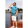 LA LEELA Men's Hawaiian Shirts Short Sleeve Button Down Shirt Mens Casual Shirts Holiday Tropical Beach Party Shirts for Men - 2 of 4