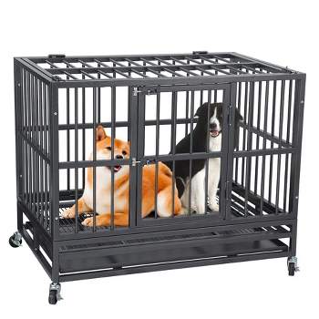 Dog Crates for Large Dogs,36IN Heavy Duty Dog Crate,Large Dog Kennel with Double Door and Removable Tray Design
