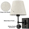 Claxy Plug in Wall Sconces Set of Two Black Swing Arm Wall Lamp - 4 of 4