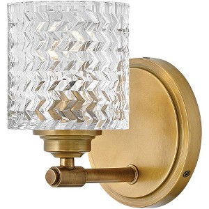 Hinkley Lighting Elle 7 3/4" Brass and Chevron Clear Glass Wall Sconce - 1 of 1