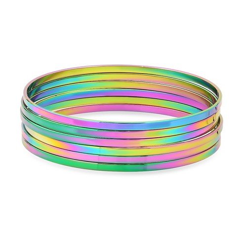 Steeltime Ladies multi ip stainless steel 6pc set bangles