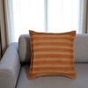 HomeRoots 20" Cinnamon Striped Jute Throw Pillow - 2 of 4