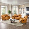 Tribesigns Semi PU & PVC Couch with Adjustable Angle, Storage & Cup Holders, Reversible Coffee Table, Ginger for Living Room - 2 of 4