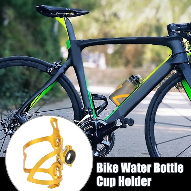 Unique Bargains Double Side Bicycle Water Coffee Drink Cup Bottle Holder Cages Carrier Rack with Base  for Mountain Road Bike Motorcycle, 2 of 7