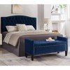 CAVINAS Modern Nailhead Accents Velvet Ottoman Bench with Internal Storage,Tufted Button Storage Bench for Bedroom,Living Room - 2 of 4