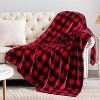Flannel Blanket for Couch, Red & Black Plaid Fleece Throw Blanket, Soft & Warm Buffalo Plaid Decor Gift Blanket for Women, Men Christmas Gift. - 2 of 4