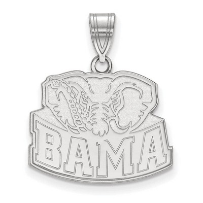 Black Bow Jewelry 14k White Gold Alabama Crimson Tide NCAA Medium Pendant