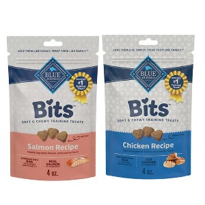 Blue Buffalo Bits Soft Dog Treats Variety Pack, 4oz each (Salmon and Chicken) - 1 of 3