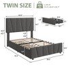 Whizmax Bed Frame with Adjustable Headboard and 2 Storage Drawers, Velvet Upholstered Tufted Platform Bed Frames with Wooden Slats Support - 2 of 4