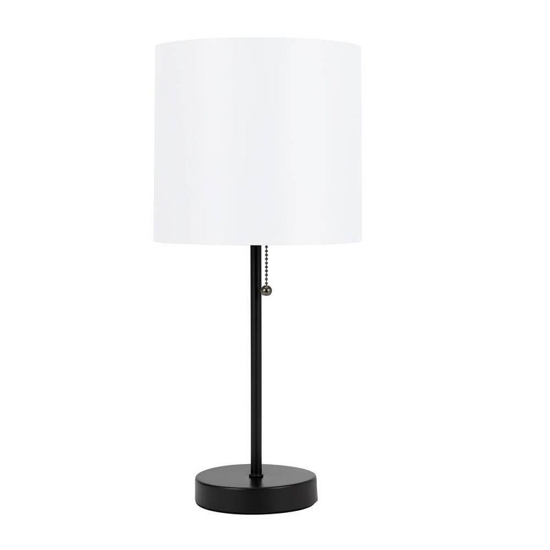 19&#34; Metal Stick Table Lamp with Pull Chain Black - Cresswell Lighting, 1 of 10