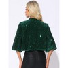 Allegra K Women's Velevet Cape Bridal Cover Up Evening Shawl Wraps Sequin Bolero Shrug - 3 of 4