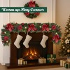 MOEPISY 6FT Christmas Garlands with Lights Artificial Flower Garlands, Burgundy - 4 of 4